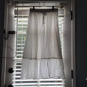 White Maxi Skirt with Subtle Polka Dot Pattern